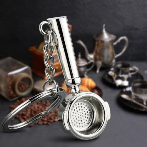 Alloy Coffee portafilter Pendant Fashion Keychain Charm Coffee Series Keyring Decoration Bag Car Key Holder Gift Hanging Crafts