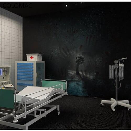 Colomac Customized 3D Horror Thriller Theme Wallpaper Room Escape Background Wall Cover Reasoning Game Decoration Mural Dropship