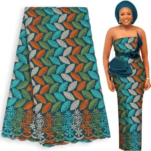 Fabricbob Latest 100% Cotton Swiss Voile Lace Party Rhinestone Embroidery 2021 High Quality African Lace Fabric 2.5 Yards