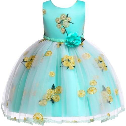 Girls Tulle Flower Princess Tutu Dress Baby Bridesmaid Flower Girl Wedding Dress Ball Gown Kids Prom Party Dresses vestidos
