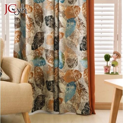 American Country Style Vintage Leaves Curtains For Living Room Shading Cortinas Window Curtains For Bedroom Treatments 85