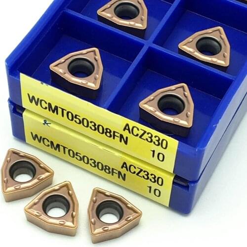 WCMT050308 AZC330 carbide insert WC type U-shaped drill high quality tool WCMT 050308 turning insert CNC turning tool