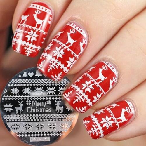 1Pcs Christmas Pattern Nail Stamping Plates Image Stamping Nail Art Manicure Template Nail Stamp Tools
