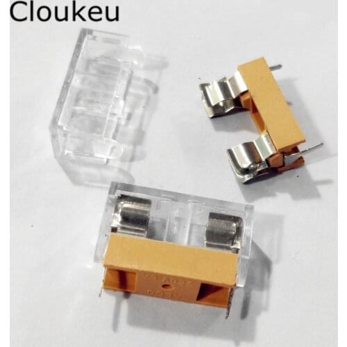 10Pcs 5*20MM Transparent cylindrical Fuse mounting base seat