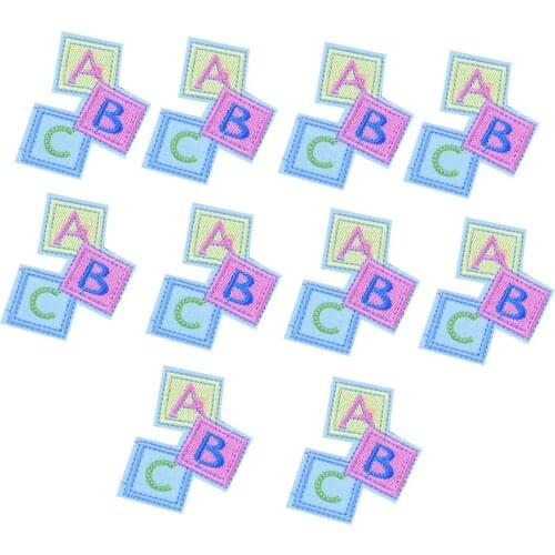 Letter square patches for clothing iron on patches for clothes badges clothes iron-on parches applique patches for jeans 10pcs