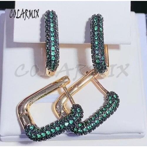 4 Pairs mix color Simple style aquare earrings fashion jewelry earrings Gift for lady elegant Crystal earrings wholesale 50878