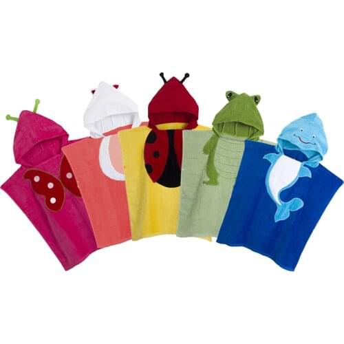 5 Colors Baby Hooded Poncho kids bath towel/Animal Modeling Swimming bathrobe/Cartoon Childrens Beach Towel