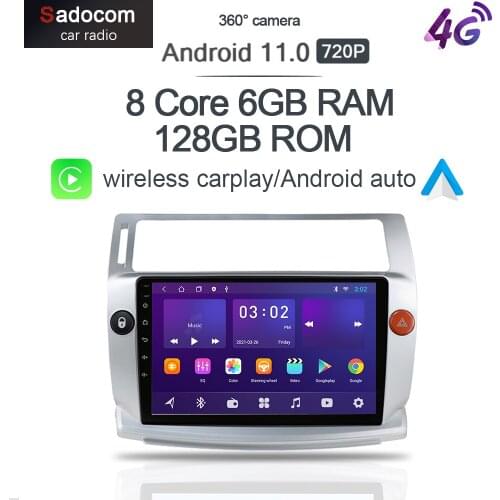 360 DSP Android 10 6G+128Gb Car Radio For Citroen C4 C-Triomphe C-Quatre 2004-2014 Multimedia Video Player 4G LTE GPS Wifi 2 DIN