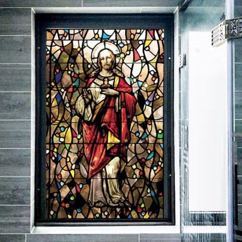 Lord Jesus Christ Decorative Window film Glass films Door sticker frosted privacy window film 75cmX125cm