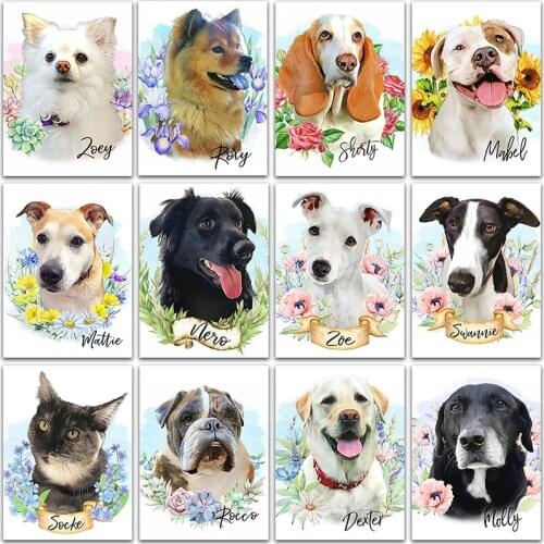 Diamond Painting Teddy Dog Cat Bulldog cute Cartoon Animals Poodle Puppy Full Square&Round embroidery mosaic Cross stitch Gift