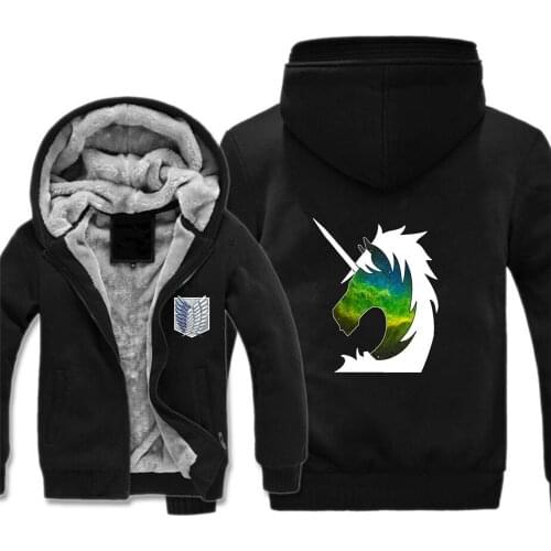 Anime Attack on titan jacket shingeki no kyojin Scratched Velvet hoodies Sweatshirt cosplay costume couples winter jacket