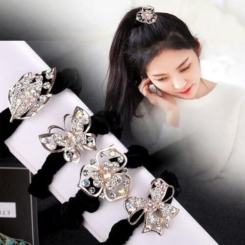 Velvet New Korean Pearl Flower Rubberband Women Girls Elastic Hair Bands Hair Ties Rings Rope For Hair Accessories Gum Scrunchy