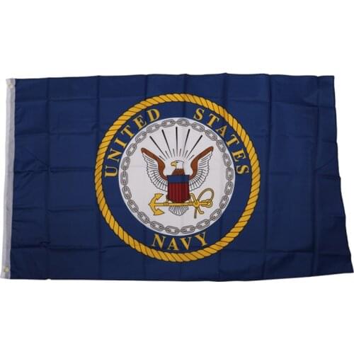 Free shipping aerxemrbrae flag Blue US Navy Crest Seal Emblem Flag hot sell 150X90CM Banner brass metal holes
