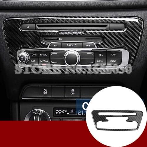Carbon Fiber Center Console CD Panel Trim Cover 1pcs For Audi Q3 8U 2012-2017 Car accesories interior Car decoration