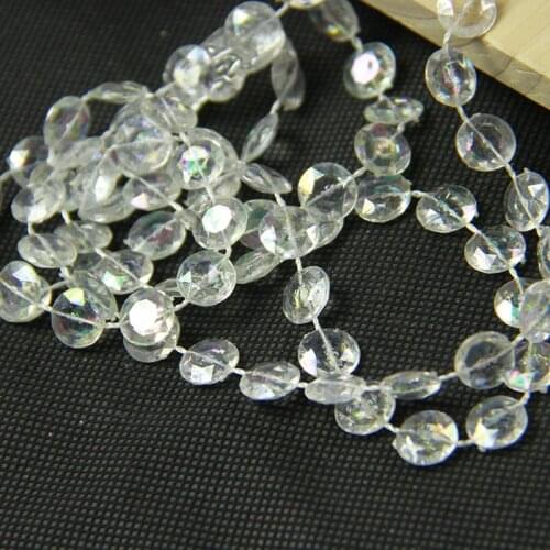 30meters/Roll 10mm Acrylic Diamond Beads Garland Chain AB Color Decorative Lighted Beads