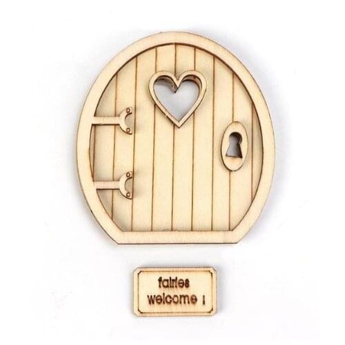 Wooden Elf Door Creative Small Ornaments Decorative Wooden Crafts Handmade DIY Parent-child Handmade Creative Ornaments