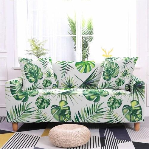 Elastic Sofa Covers For Living Room Tropical Leaves Print Stretch Anti-slip Couch Cover Sofa Slipcover Furniture Protector