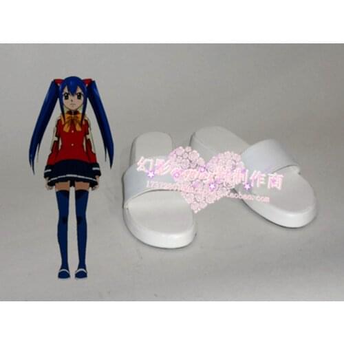 Fairy Tail Wendy Marvell White Summer Daily Cosplay Shoes Boots H016