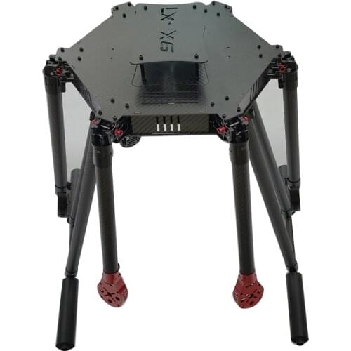 Flyroun LXX6 TL6X003 6 aixs 전체 탄소 섬유 우산 접는 6축 헥사콥터 프레임 키트(탄소 섬유 랜딩 스키 포함)