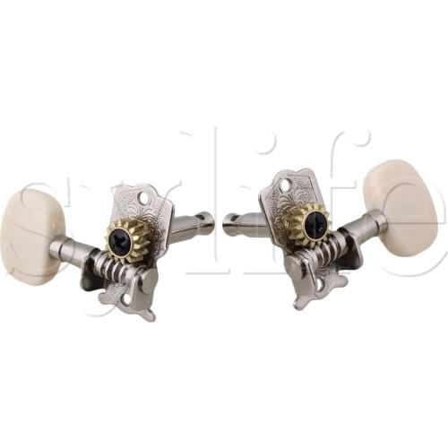 Ivory Color Button Chrome Zinc Alloy 2L+2R UKULELE Tuning Pegs