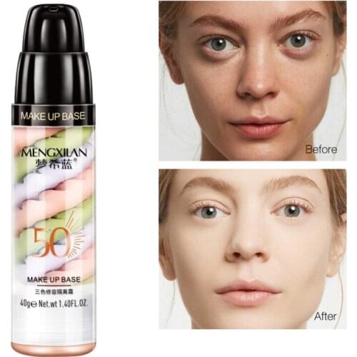 Three-color Mixed Isolation Lotion Fill Pores Brightening Skin Foundation Primer Base Makeup Concealer Liquid