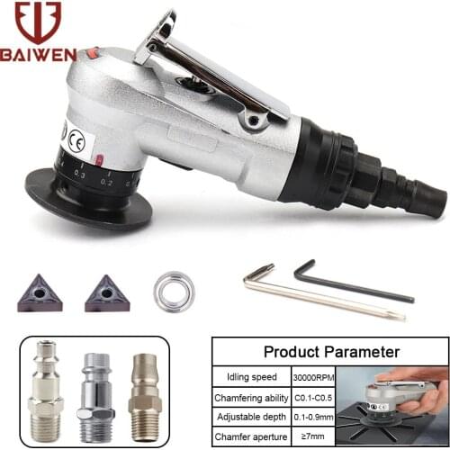 Mini Pneumatic Chamfering Machine Portable 45 Degree Arc Hand-Held Beveling Trimming Tool for Metal Deburring with US/EU/JP Plug
