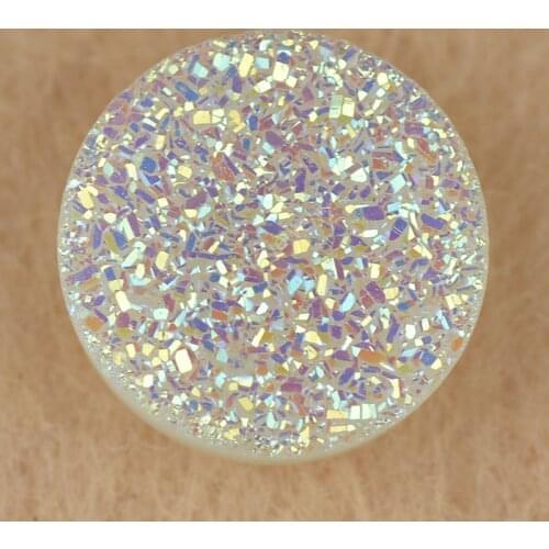 Fashion Opal White round shape loose beads gemstone natural raw agate druzy stone charms for jewelry accessories druzy cabochon