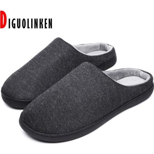 Men Shoes Slippers Winter Fur Warm Cotton Men Slippers Home Indoor Plush Casual Shoes Men Lazy Non-slip Cold-Proof Big Size 47