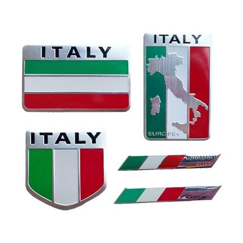 Set Italy Flag Emblem Badge Motorcycle Fairing Decals Stickers for Auto Doors Windows Trunks Car Accessories