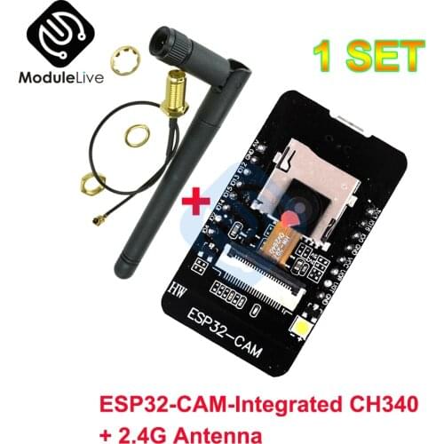 ESP32 CAM Integrated CH340 WIFI Bluetooth Development Board +OV2640 Camera Auto Download MICRO USB to Serial Port+2.4G Antenna