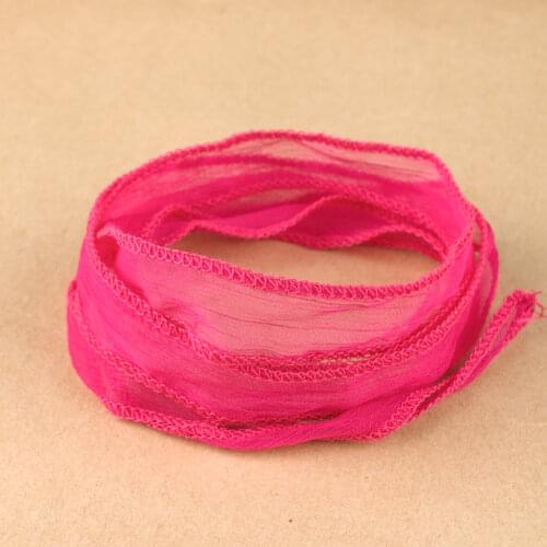 QUANCHI Boho Hand-Woven Stripe Friendship Rope Bracelets Silk Ribbon Wrap Wrist Band Bracelet For Women Gift