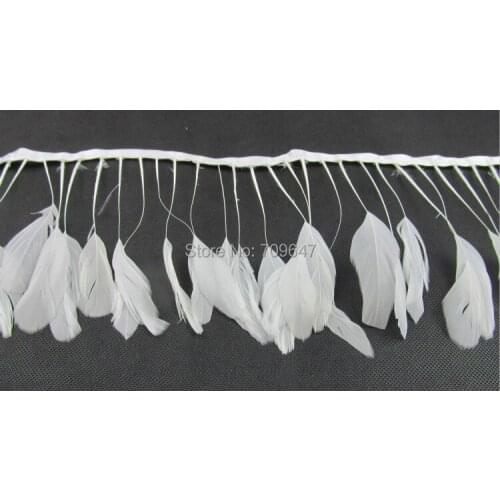 Stripped Feathers,2Yards/lot -WHITE Stripped Coque Tail Feather Trimming height 10-15cm including ribbon,plumas
