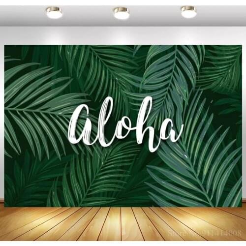 Jungle Party Tropical Summer Photo Backgrounds Palms Tree Leaves Pattern Birthday Party Baby Portrait Photography Backdrops