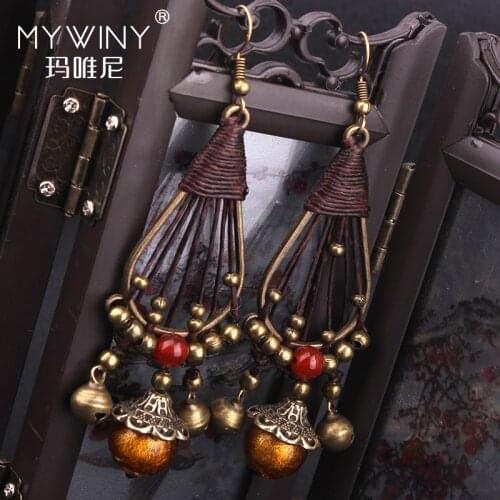 New Original Ethnic jewelry vintage ethnic earrings, handmade copper thailand earrings , traditional classical dangle earrings