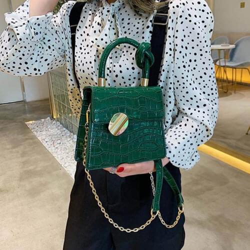 Stones Pattern PU Leather Crossbody Bags for Women Small Handbags Chain Shoulder Mini Purses New
