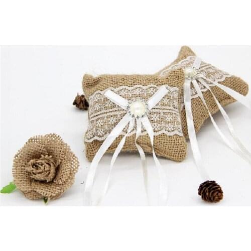 Wedding Ring Pillow Cushion Ring Bearer Lace Bow Flower for Wedding Ceremony Wedding party DIY Supplies