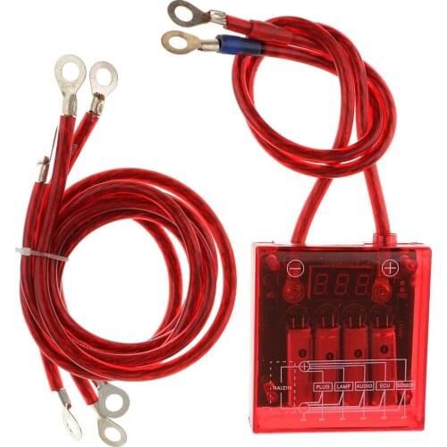 High Quality Car Fuel Saver Grounding Voltage Stabilizer Regulator Kit (Red)