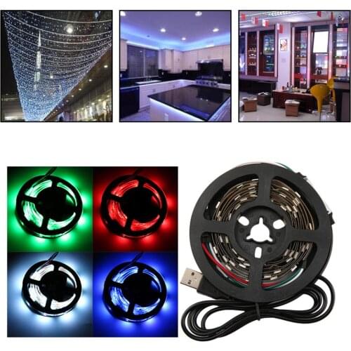 WS68 12 RGB 5050 SMD LED Strip Lamps No Waterproof Flexible LED Tape Light USB 5V Christmas Decoration Lamp White Strip Light