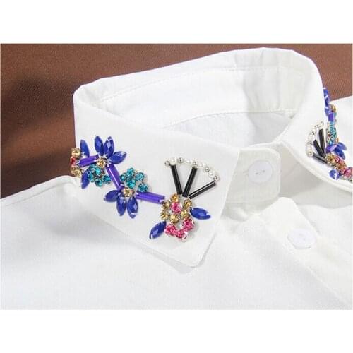 2020 Chiffon Fake Collars for Womens Shirt Detachable False Collar Blouse Lapel Elastic Collar Tie Faux Col Sweater Nep Kraagie