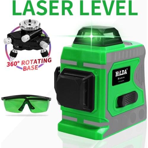 12 Line 3D Laser Level Machine LS046 Indoor Laser Measuring Instrument 360 Degree Rotating Level Measuring Laser Instrument Tool
