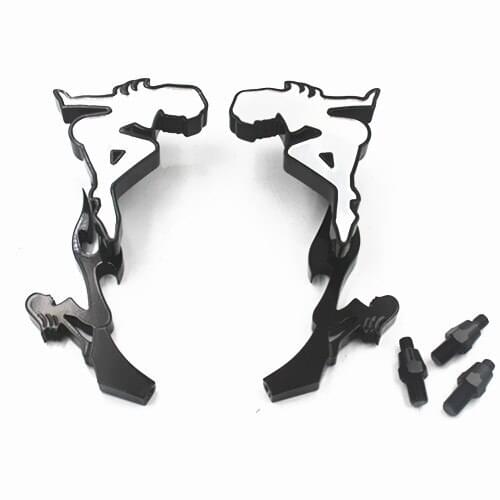 2x Universal Motorcycle/Motorbike Rear View Mirrors 8mm to 10mm For Harley Honda Chopper Cruiser