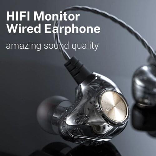 3.5mm Wired headphones Earphone 5D Bass Stereo Surround For Huawei Xiaomi Poco x3 pro Redmi Note 10 Transparent Sport Earphones