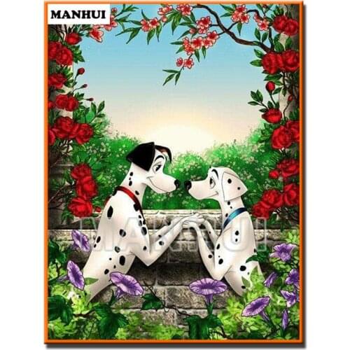 New diamond painting mosaic rhinestone diy Diamond painting cross stitch Couple dogs diamond embroidery Home Decoration MH524