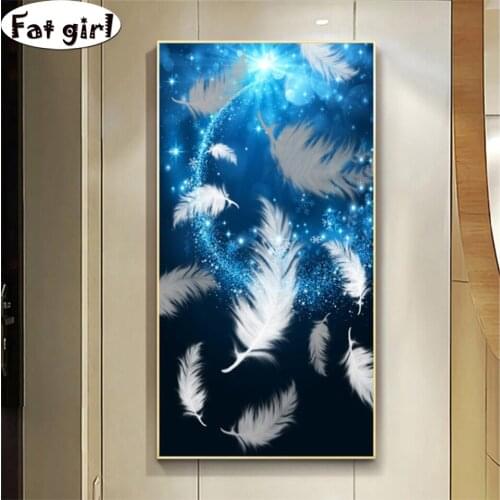 Diamond Painting Modern minimalist style light luxury feather Cross Stitch mosaic Square round Embroidery DIY modern home decor