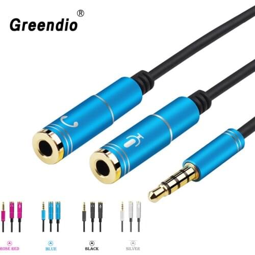 Greendio 3.5mm Audio Splitter Cable for Computer Jack 3.5mm 1 Male to 2 Female Mic Y Splitter AUX Cable Headset Splitter Adapter
