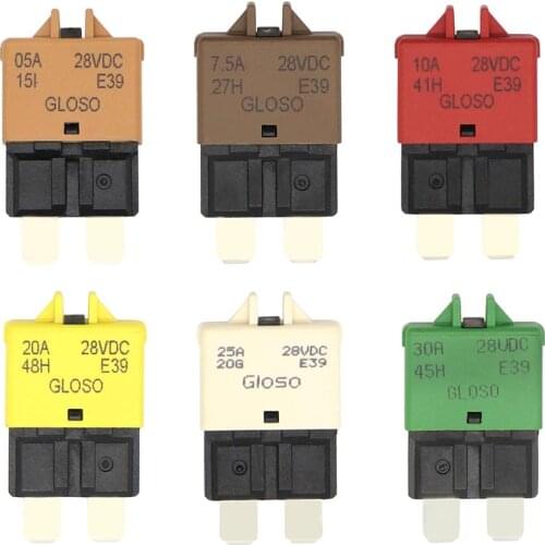 ATC Circuit Breaker Blade Fuse DC 28V Manual Reset ATC Circuit Breaker Blade Fuse for Car Motorcycle Truck Boat Marine