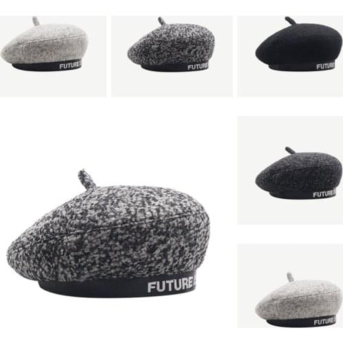 Beret hat women bonnets Ethnic style handmade knitted woolen cap men autumn and winter retro elegant warm Caps