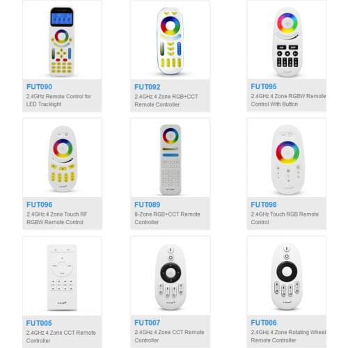 MiBOXER 2.4G 4 Zone 8 Zone wireless Remote RF RGBWW RGB CCT led Bulb LED downlight switch led strip panel light controller