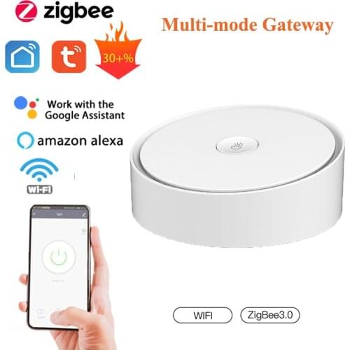 Zigbee Tuya WiFi Bluetooth 3 Mode Multi-protocol Communication Hub,for Smart Life APP Remote Control,Work with Alexa Google Home