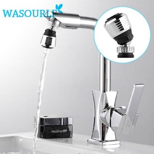 WASOURLF two function bubble device plastic Faucet adapt 360 degree tap water saving aerator 24mm male thread chrome plated